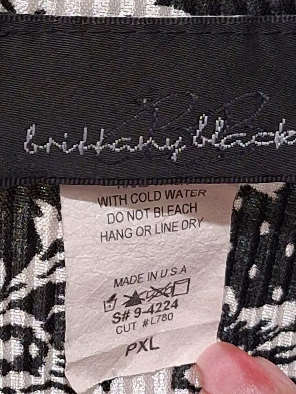 Brittany Black Short Sleeve Black & White Floral Open-Front & Tank Top Size L - Picture 10 of 11